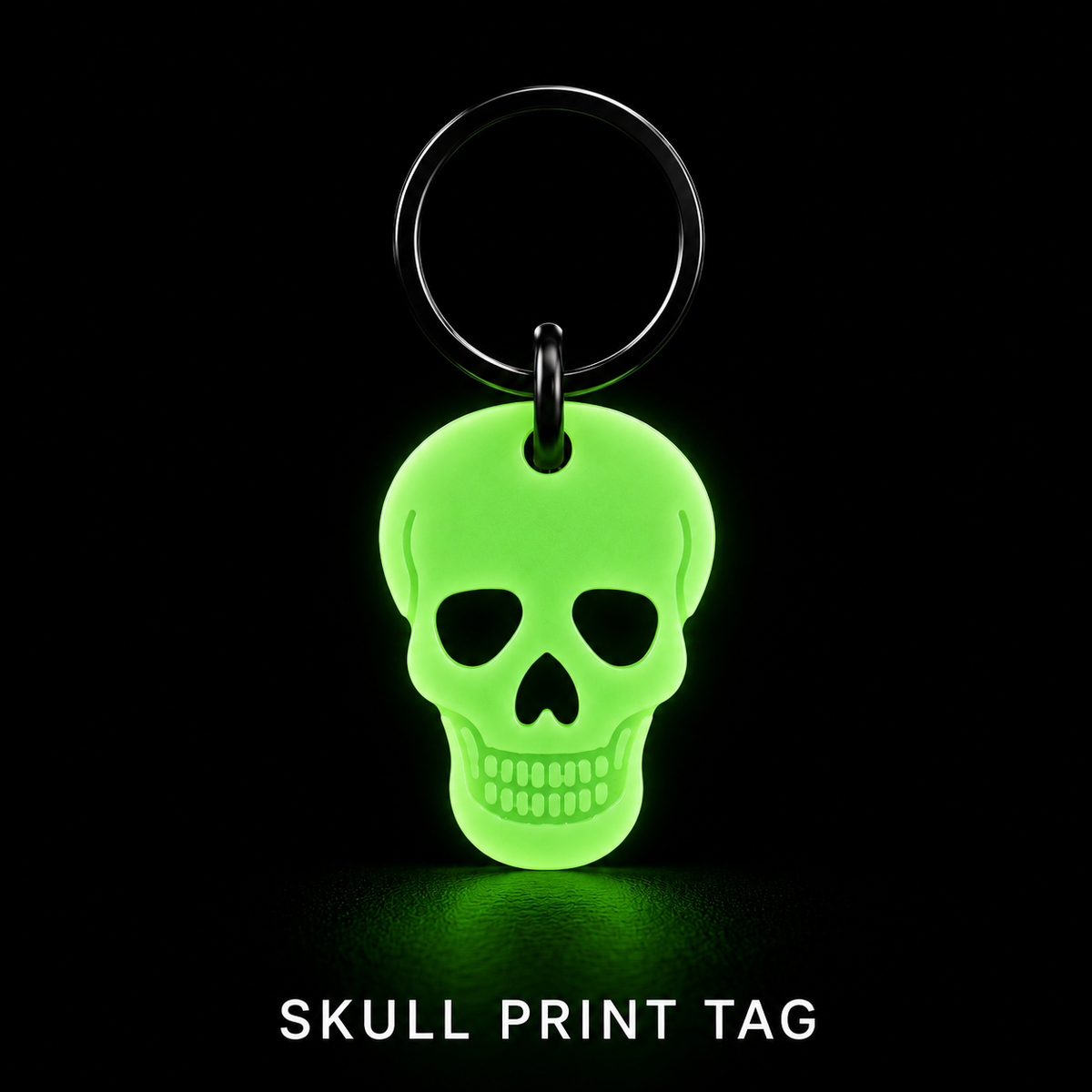 Glow in the Dark Skull Dog Tag – Halloween Pet Tag