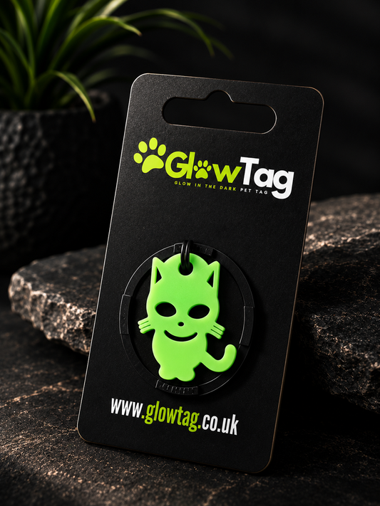 Glow in the Dark Pet Tag – Spooky Cat |GlowTag
