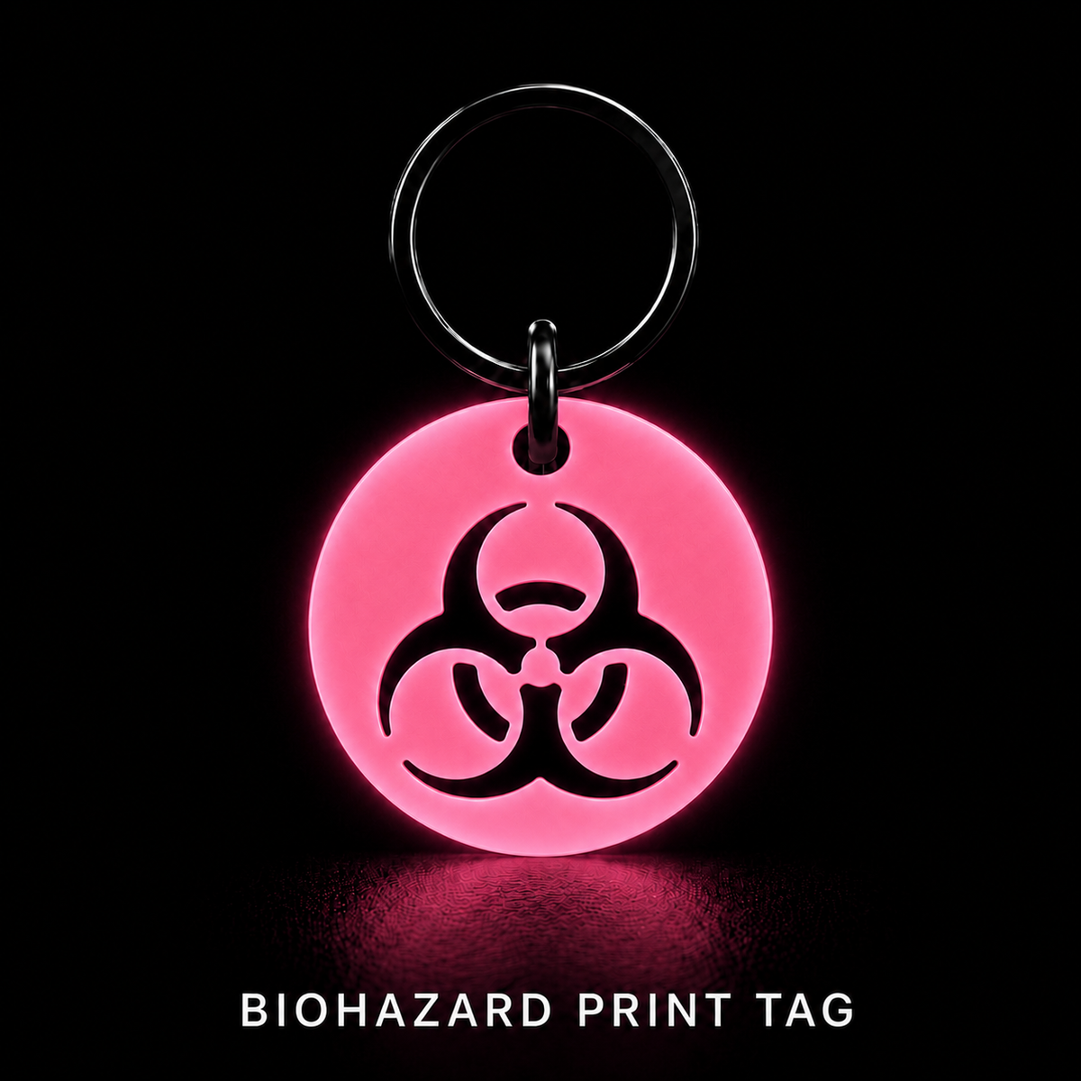 Glow in the Dark Biohazard Dog Tag – 35mm Collar Tag
