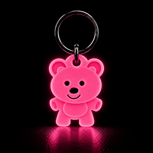 Glow in the Dark Teddy Bear Pet Tag – Small & Large Dog or Cat Tag