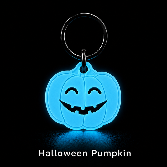 Glow in the Dark Pet Tag –Pumpkin| GlowTag