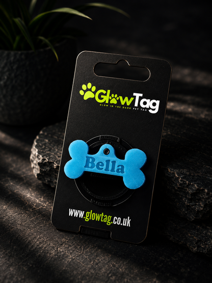 Glow in the Dark Dog Tag – Bone| GlowTag