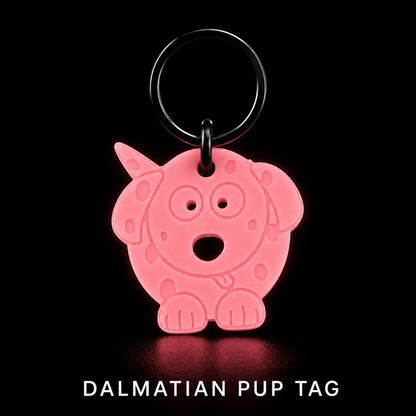 Glow in the Dark Pet Tag – Dalmatian Pup Tag | GlowTag
