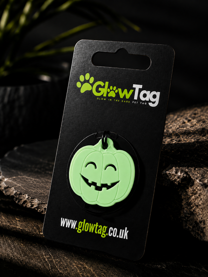 Glow in the Dark Pet Tag –Pumpkin| GlowTag