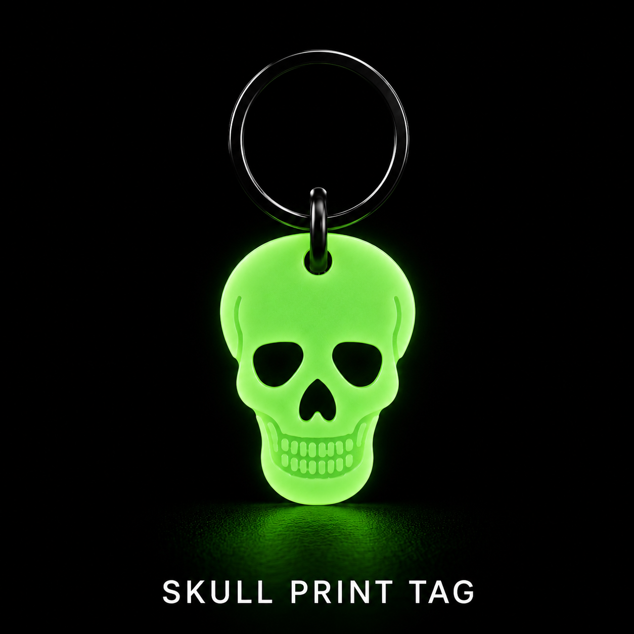 Glow in the Dark Pet Tag – Spooky Skull | GlowTag