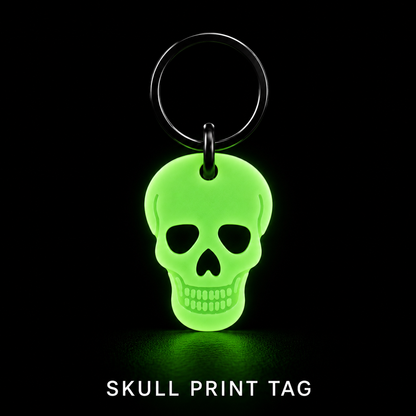 Glow in the Dark Pet Tag – Spooky Skull | GlowTag