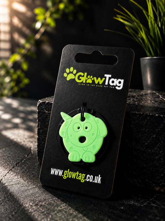 Glow in the Dark Pet Tag – Dalmatian Pup Tag | GlowTag