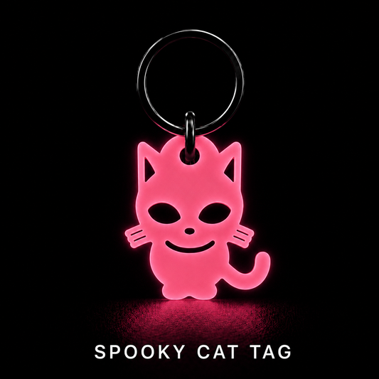 Glow in the Dark Pet Tag – Spooky Cat |GlowTag