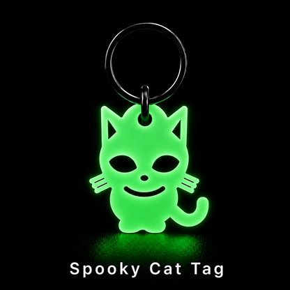 Glow in the Dark Pet Tag – Spooky Cat |GlowTag