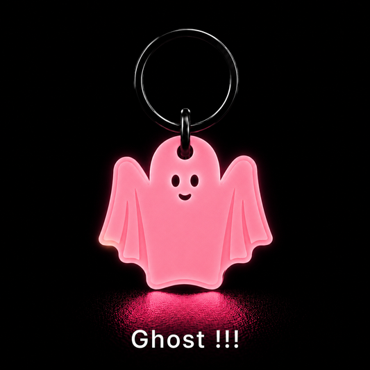 Glow in the Dark Ghost Dog Tag – 35mm Halloween Pet Tag