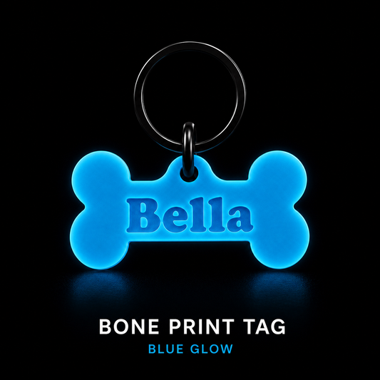 Glow in the Dark Dog Tag – Bone| GlowTag