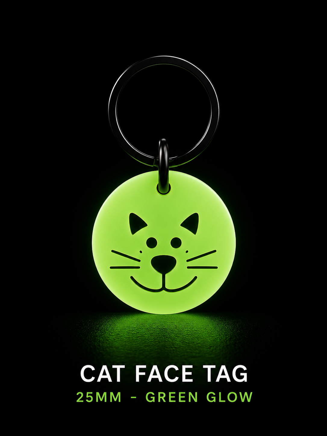 Glow in the Dark Cat Tag – 25mm | GlowTag